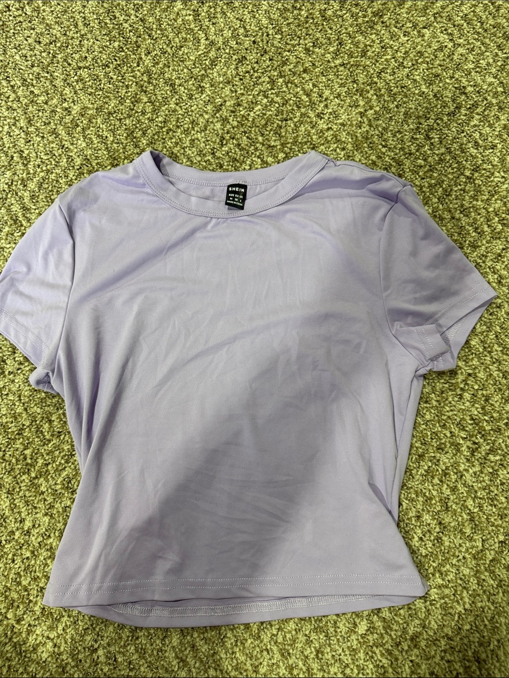 SHEIN Lavender Short Sleeve Crewneck Tee